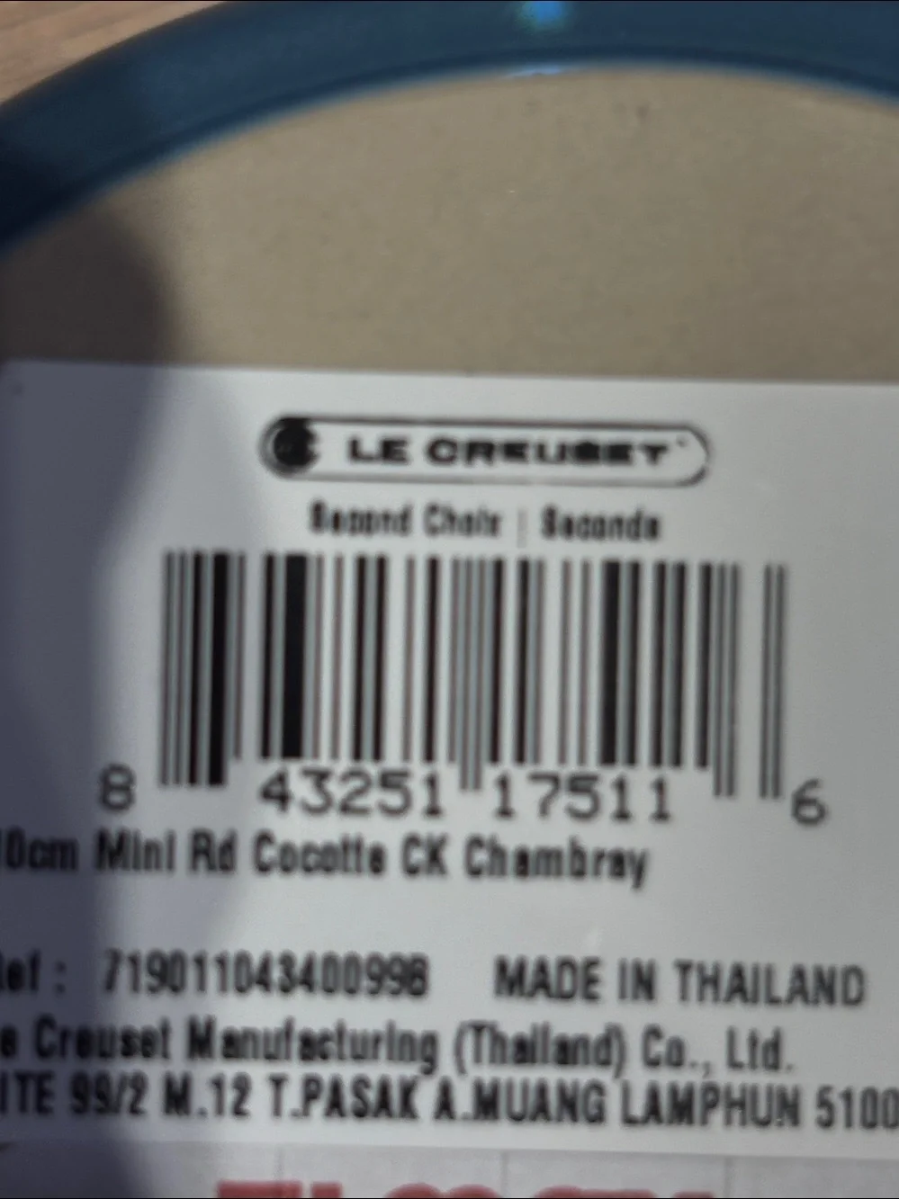 NWT Le Creuset Chambray blue 10cm Mini Cocotte